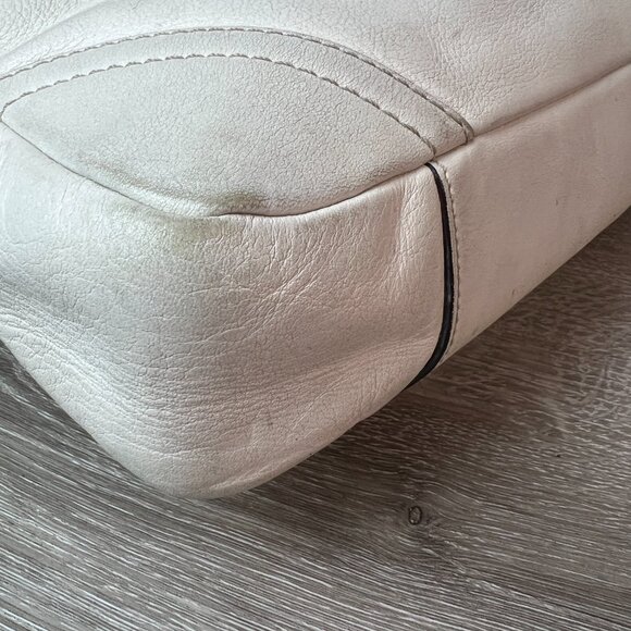 Coach Hamilton Ergo White Leather Hobo Shoulder Bag Zip Tassel F10280 - Picture 6 of 8